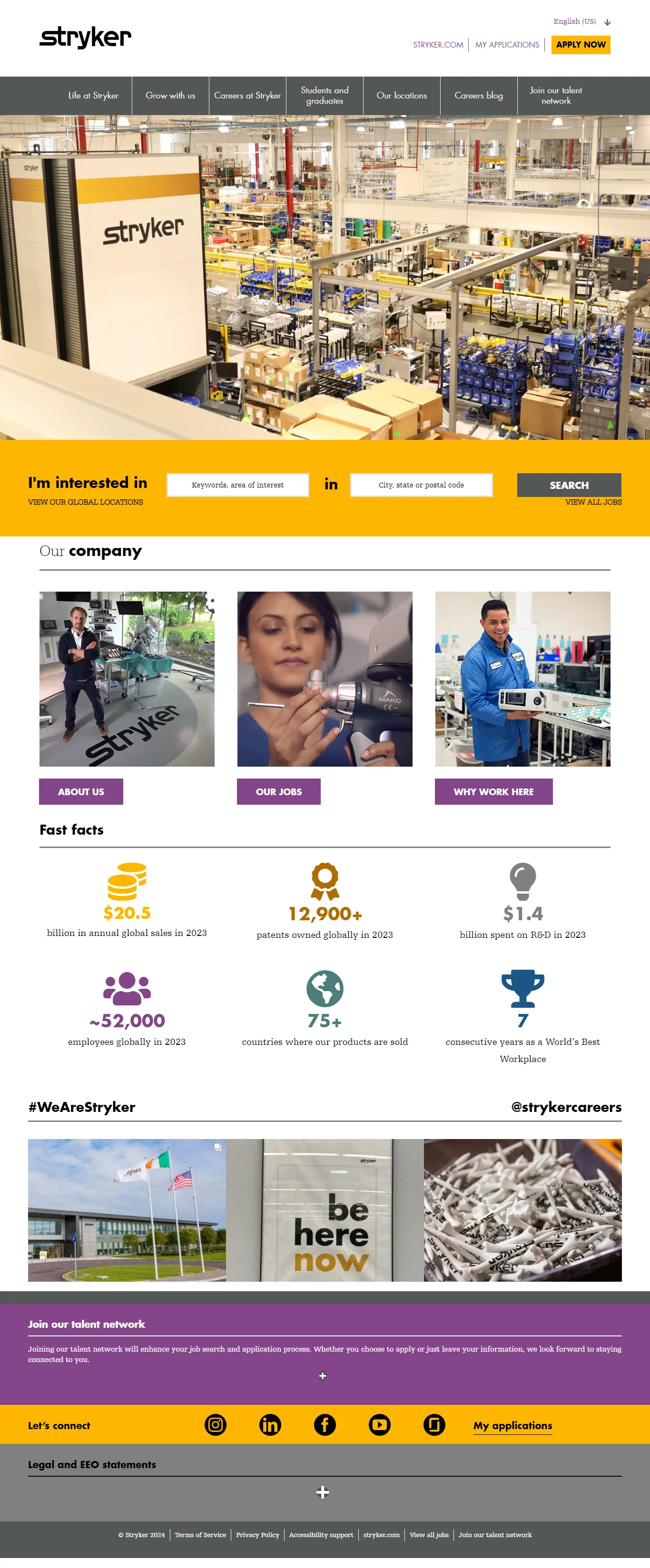 Dgtlnow portfolio work careers-stryker- home page