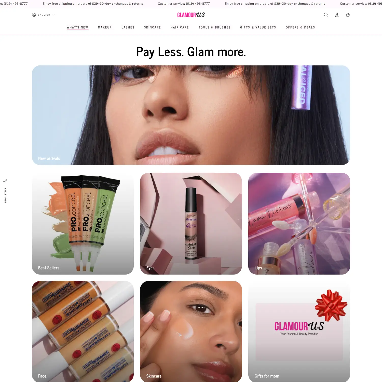 glamour us DGTLnow works portfolio us website us store shopify design